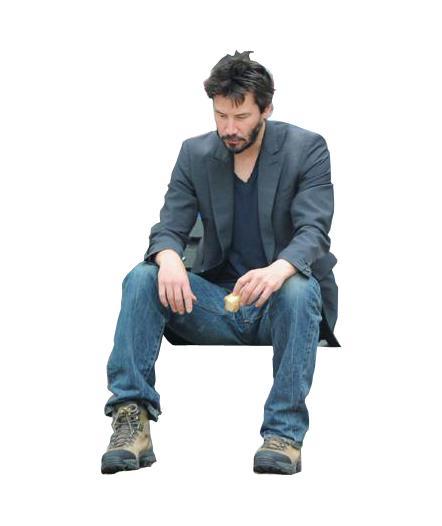 keanu reeves sad picture. on Keanu Reeves right now.